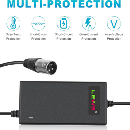 24 V 2 A XLR 3-poliges Netzteil-Ladegerät für Elektrorollstühle und Elektromobile (Blei-Säure-kompatibel)
