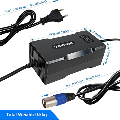 48 V Ladegerät für 54,6 V 3 A Lithium Akku Ladegerät 3-poliger XLR Stecker