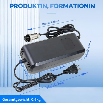 67,2 V 3 A Lithium-Akkuladegerät für 60 V 16S Lithium-Ionen-Akkus – GX16-3-Anschluss (12 mm)