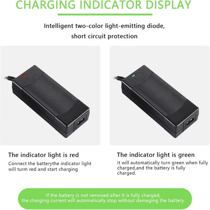 42V 2A Akku-Ladegerät für Roller, elektrische Selbstanpassende Roller, elektrische Roller, Hoverboards – EU-Ladegerät mit 3-Poliger Ladeleitung