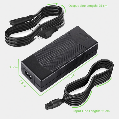 42V 2A Akku-Ladegerät für Roller, elektrische Selbstanpassende Roller, elektrische Roller, Hoverboards – EU-Ladegerät mit 3-Poliger Ladeleitung
